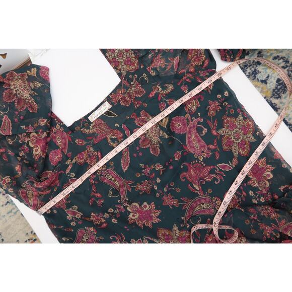 NWT Band of the Free Mandy Dress Pine Berry Boho Green Floral Dress Size Small - Picture 9 of 12